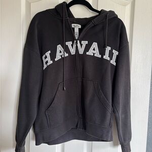 Baba Hawaii Black Zip-Up Hoodie